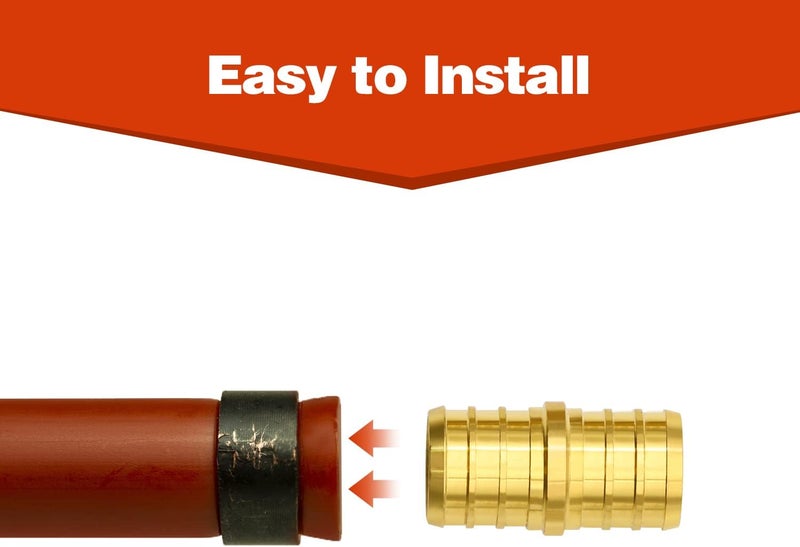 Ruby Q 25 Pack 3/4" PEX Fittings, PEX Brass Straight Coupling Fittings, for PEX Tubing Pipe - Image 4